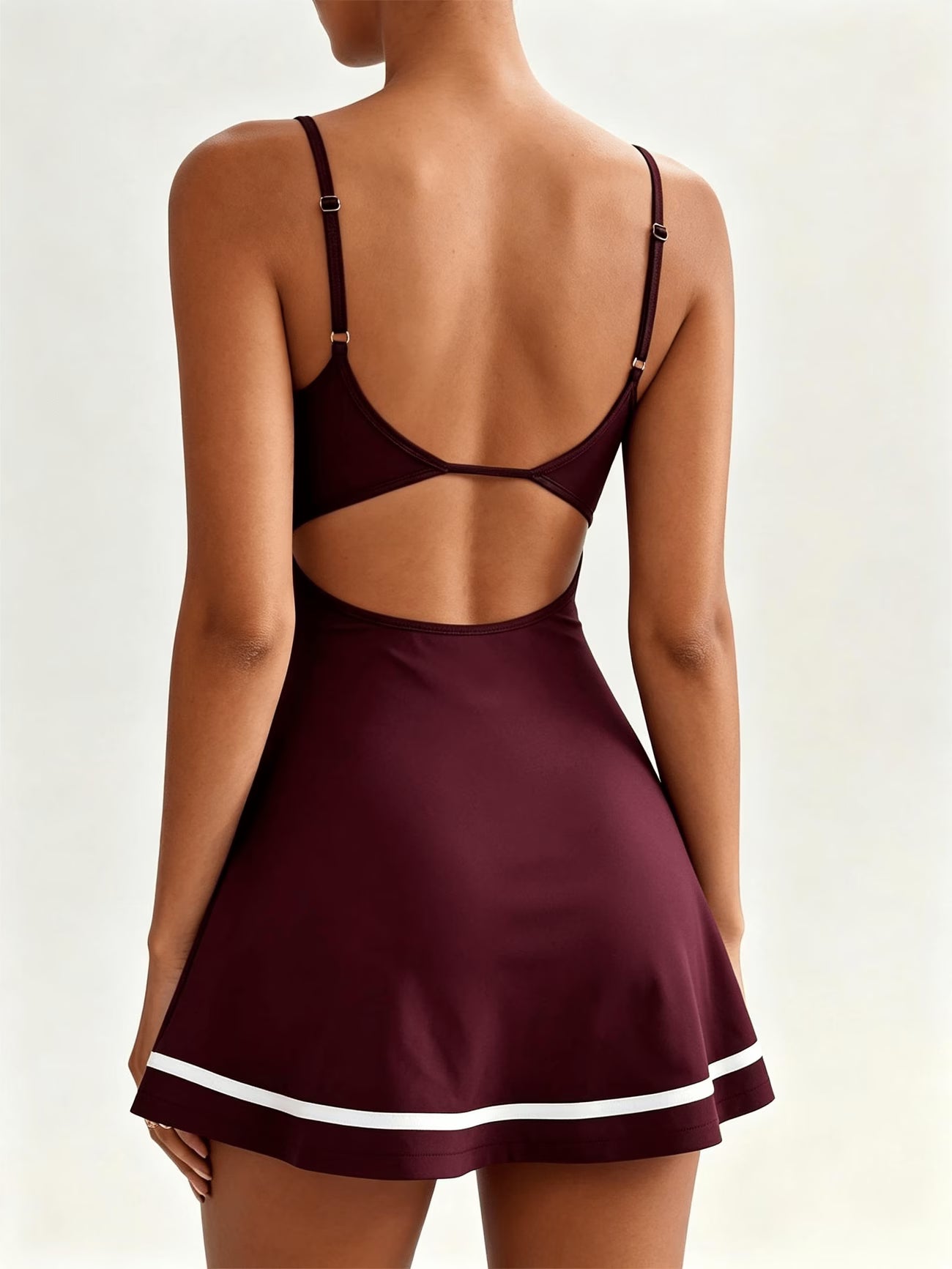 Contrast Trim A-Line Court Dress