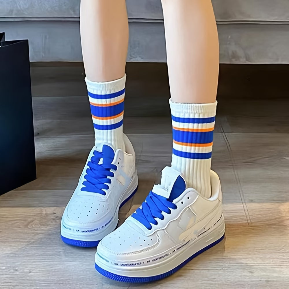 Lace Trim Striped Socks – 5 Pairs
