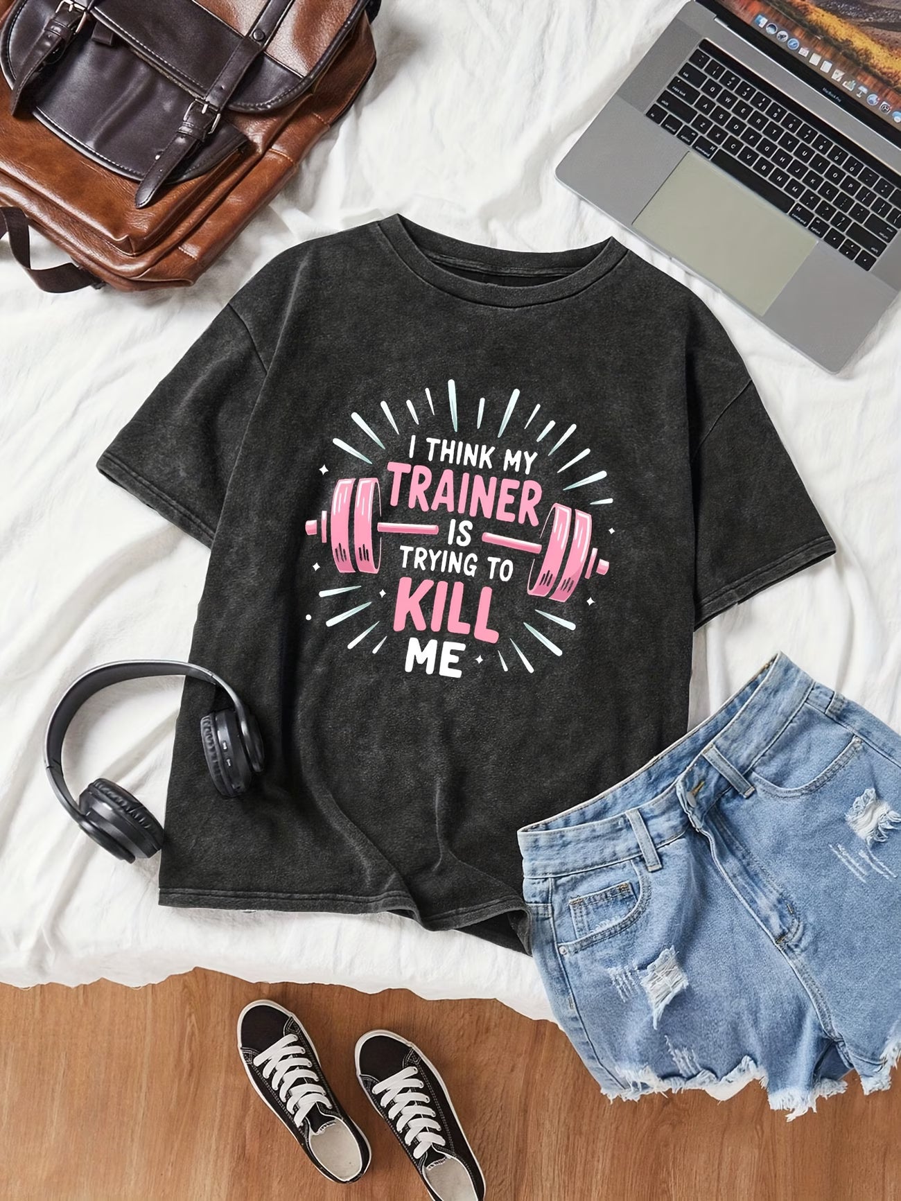 "Trainer Is Trying to Kill Me" Vintage Graphic T-Shirt