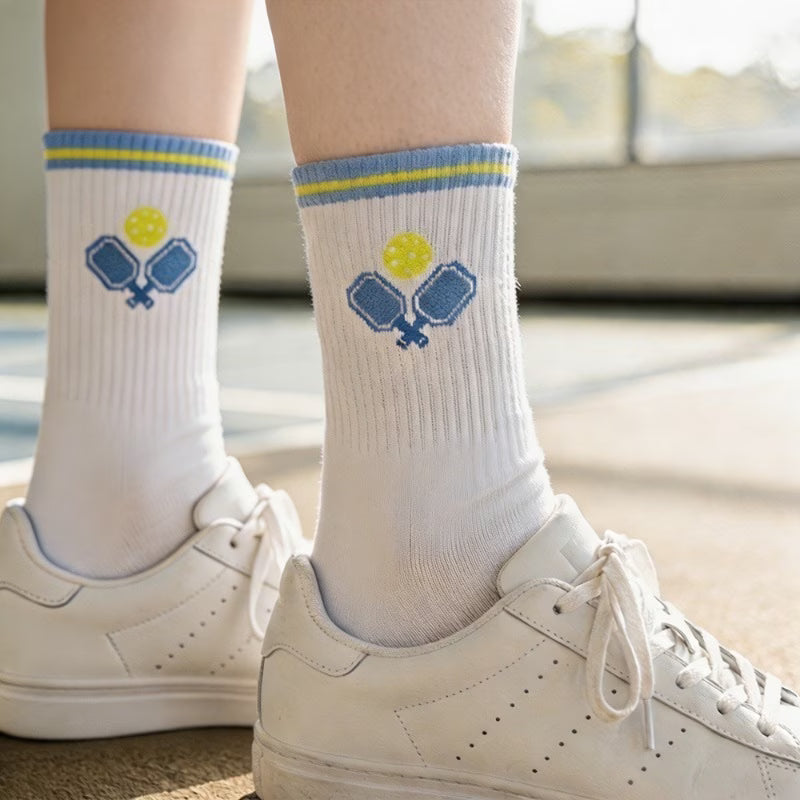 Pickleball ColorBlock Crew Socks – 3 Pairs