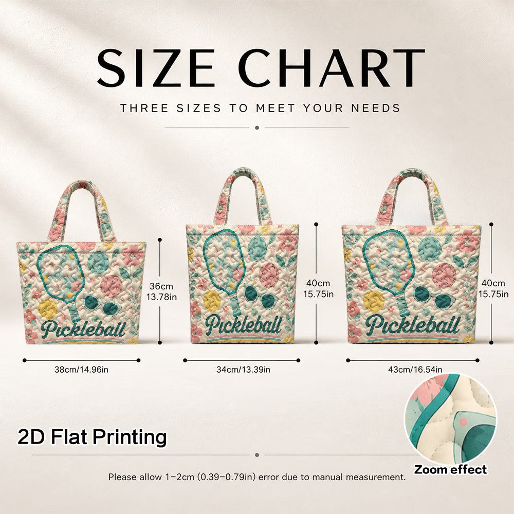 Quilted Pickleball Everyday Tote