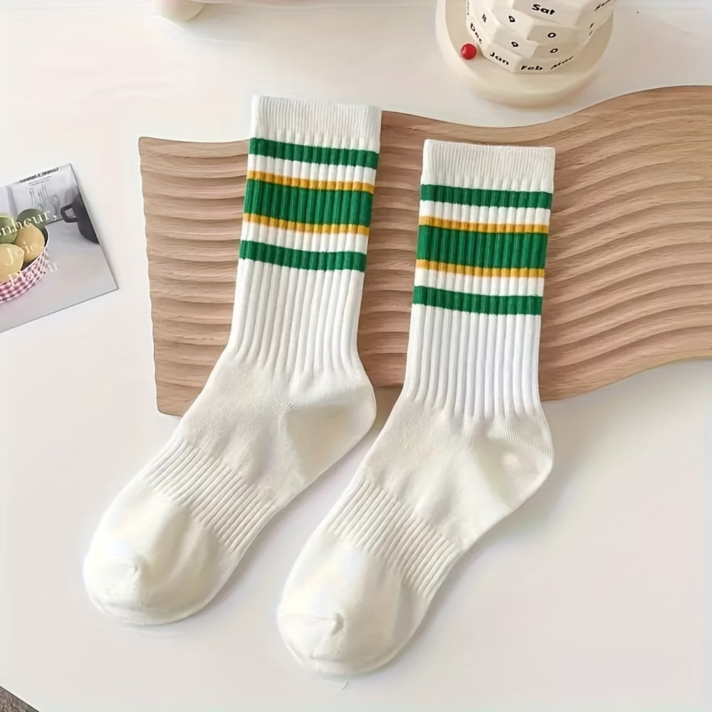 Lace Trim Striped Socks – 5 Pairs