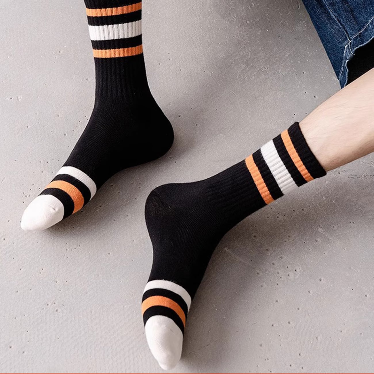 Classic Striped Crew Socks – 5 Pairs