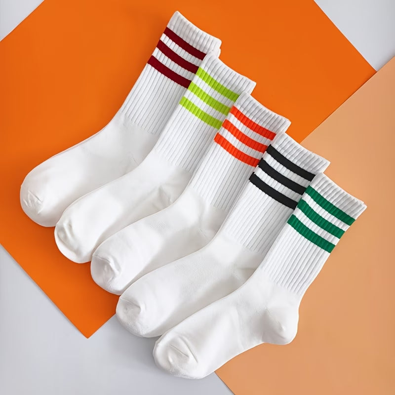 Sport Stripe Performance Crew Socks – 5 Pairs