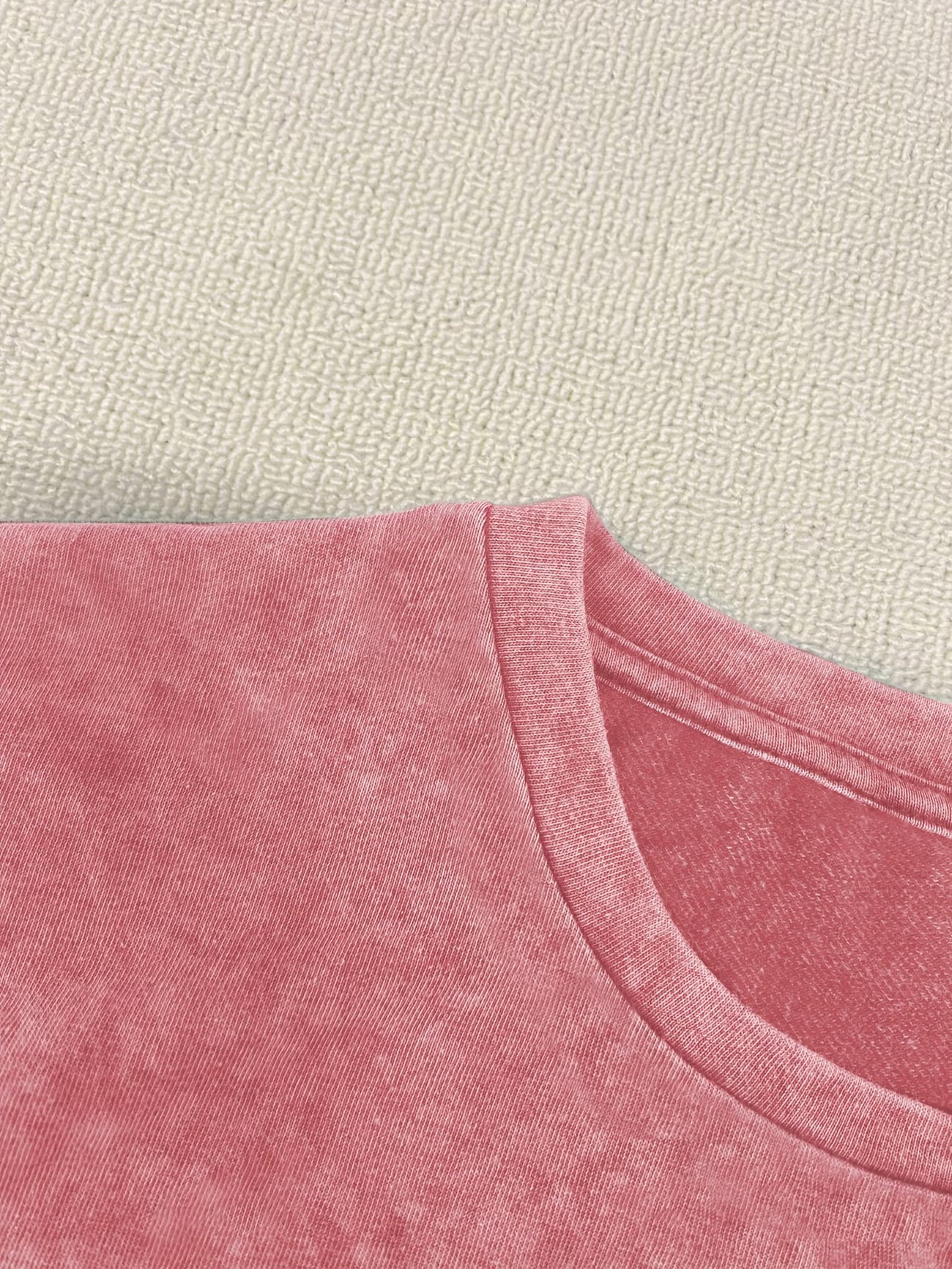 Happy Letter Print Washed T-Shirt