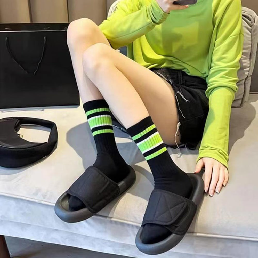 Lace Trim Striped Socks – 5 Pairs