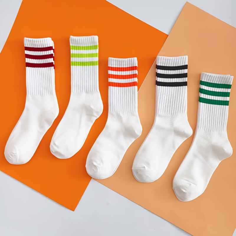 Sport Stripe Performance Crew Socks – 5 Pairs