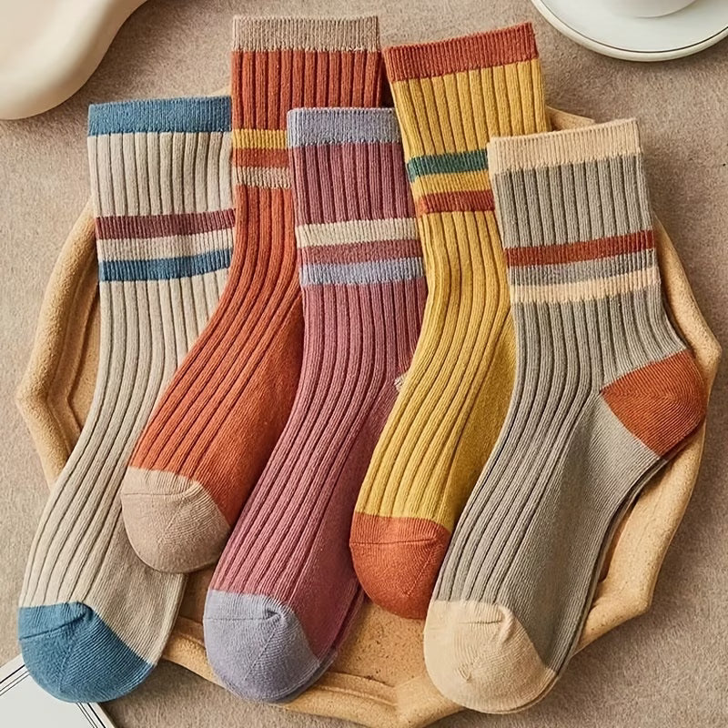 Multicolor Over-the-Knee Socks – 5 Pairs