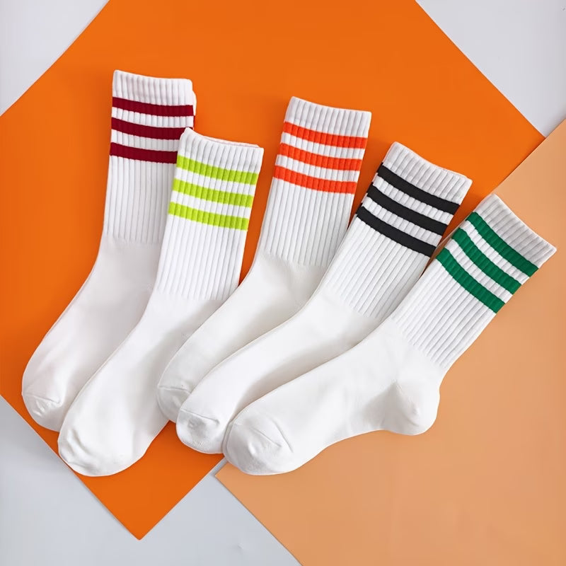 Sport Stripe Performance Crew Socks – 5 Pairs
