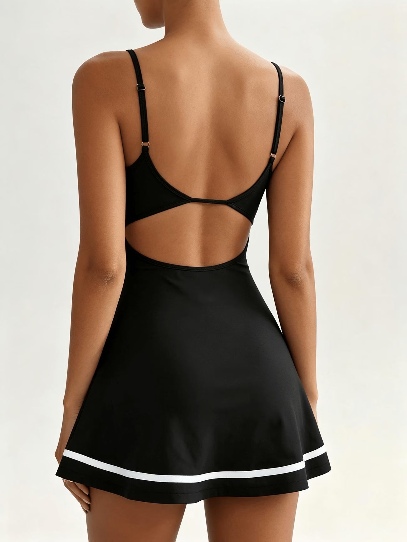 Contrast Trim A-Line Court Dress