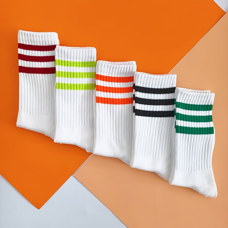 Sport Stripe Performance Crew Socks – 5 Pairs