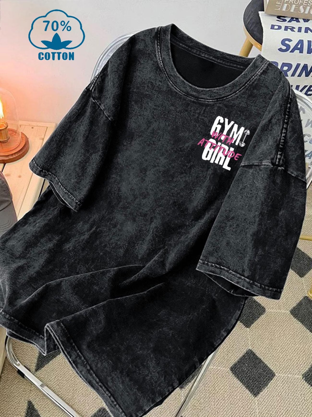Soft Washed Black Casual Tee