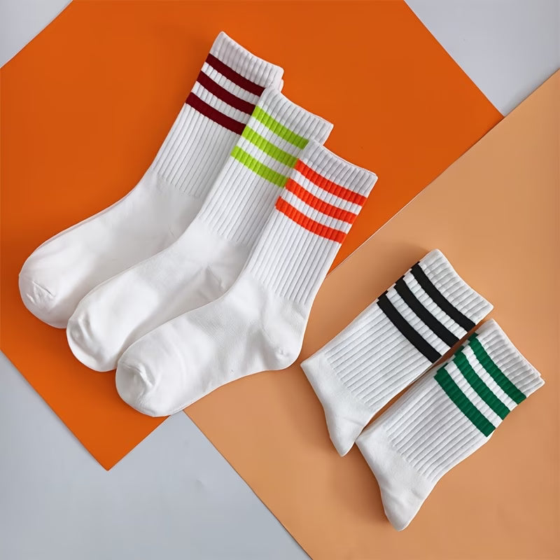 Sport Stripe Performance Crew Socks – 5 Pairs