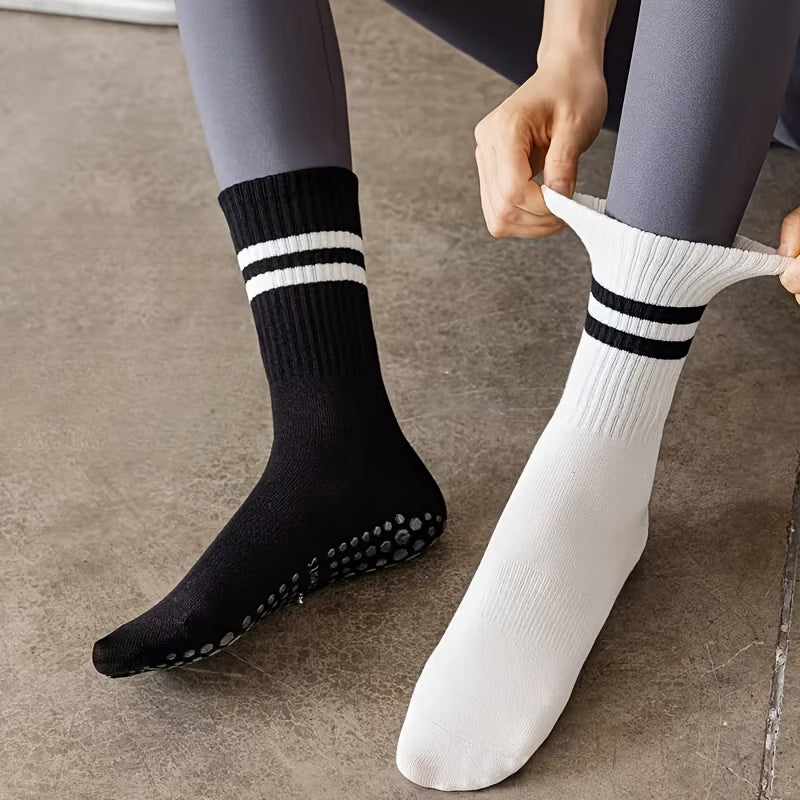 GripFit Pilates Crew Socks – 5 Pairs