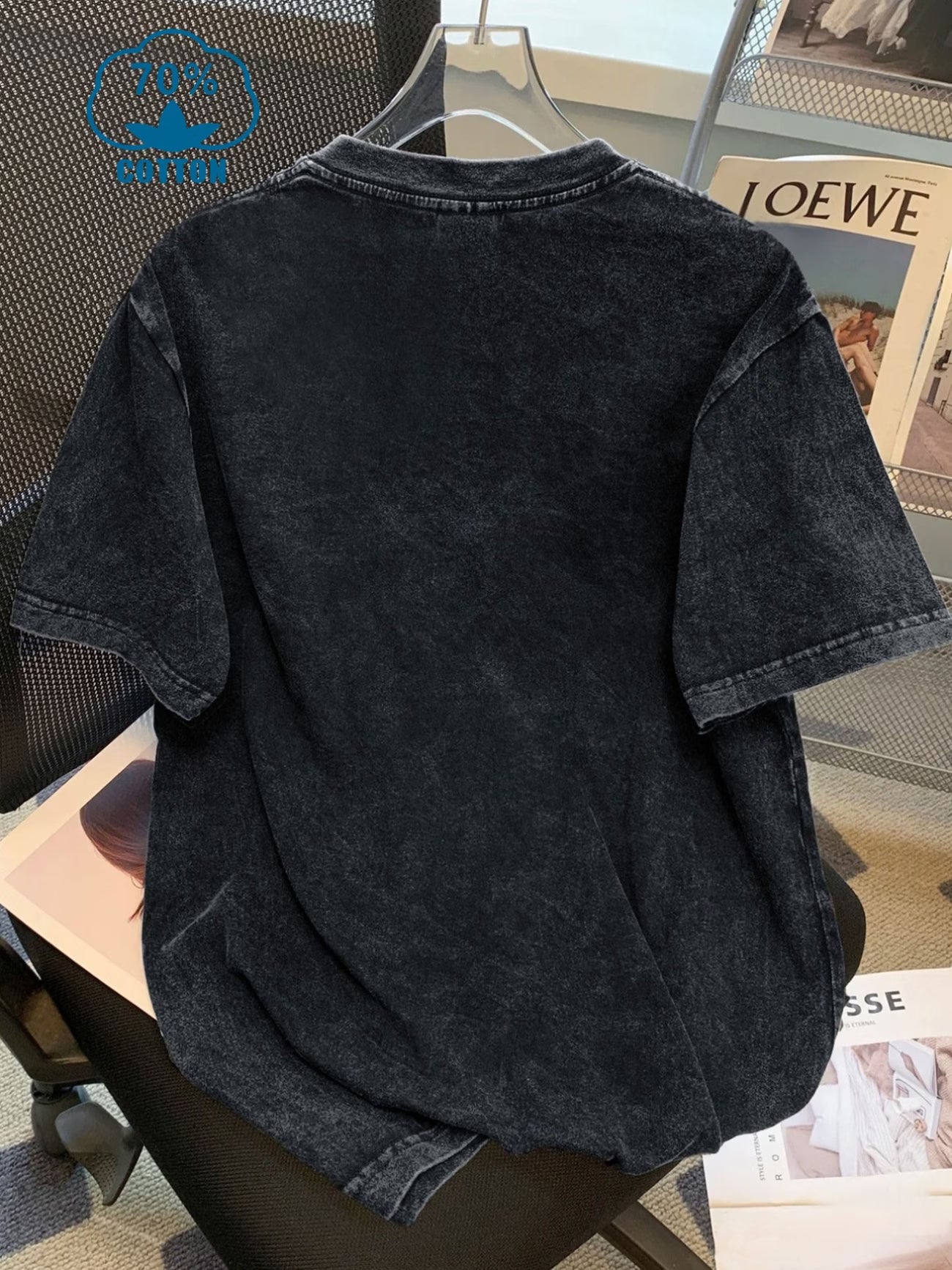 Soft Washed Black Casual Tee