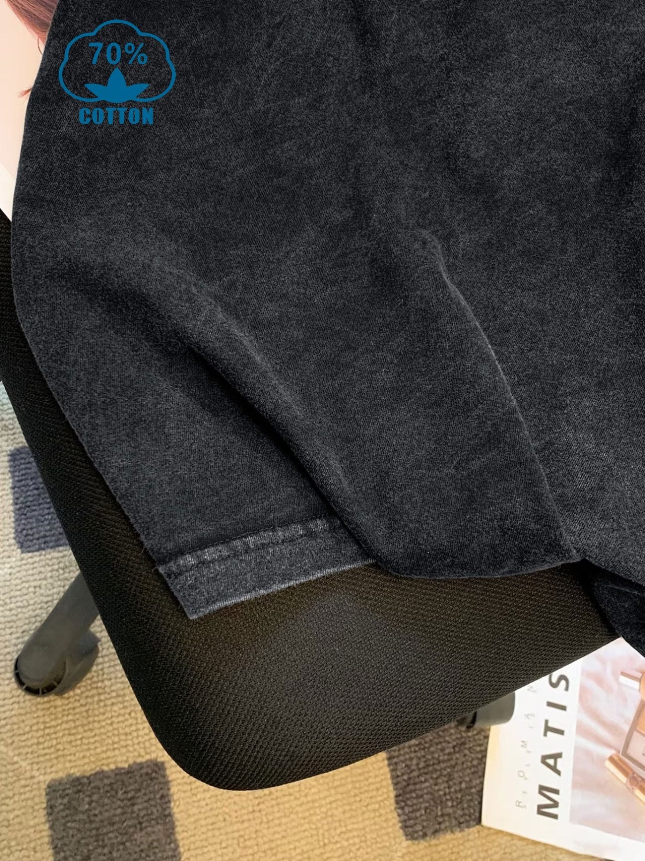 Soft Washed Black Casual Tee