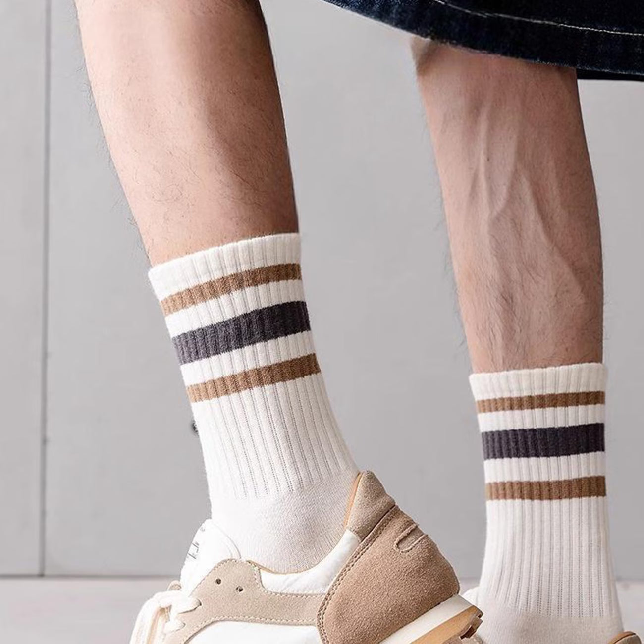 Classic Striped Crew Socks – 5 Pairs