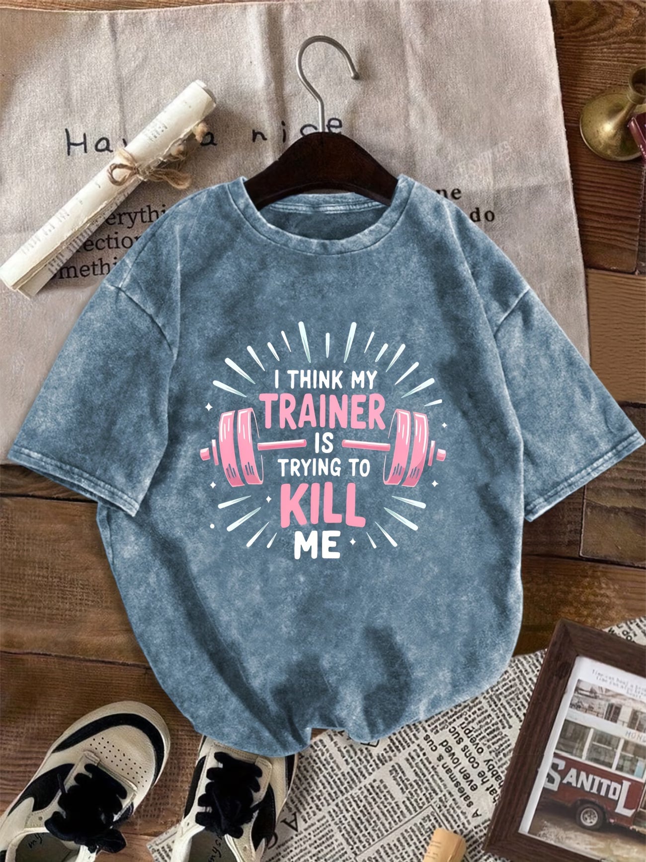 "Trainer Is Trying to Kill Me" Vintage Graphic T-Shirt