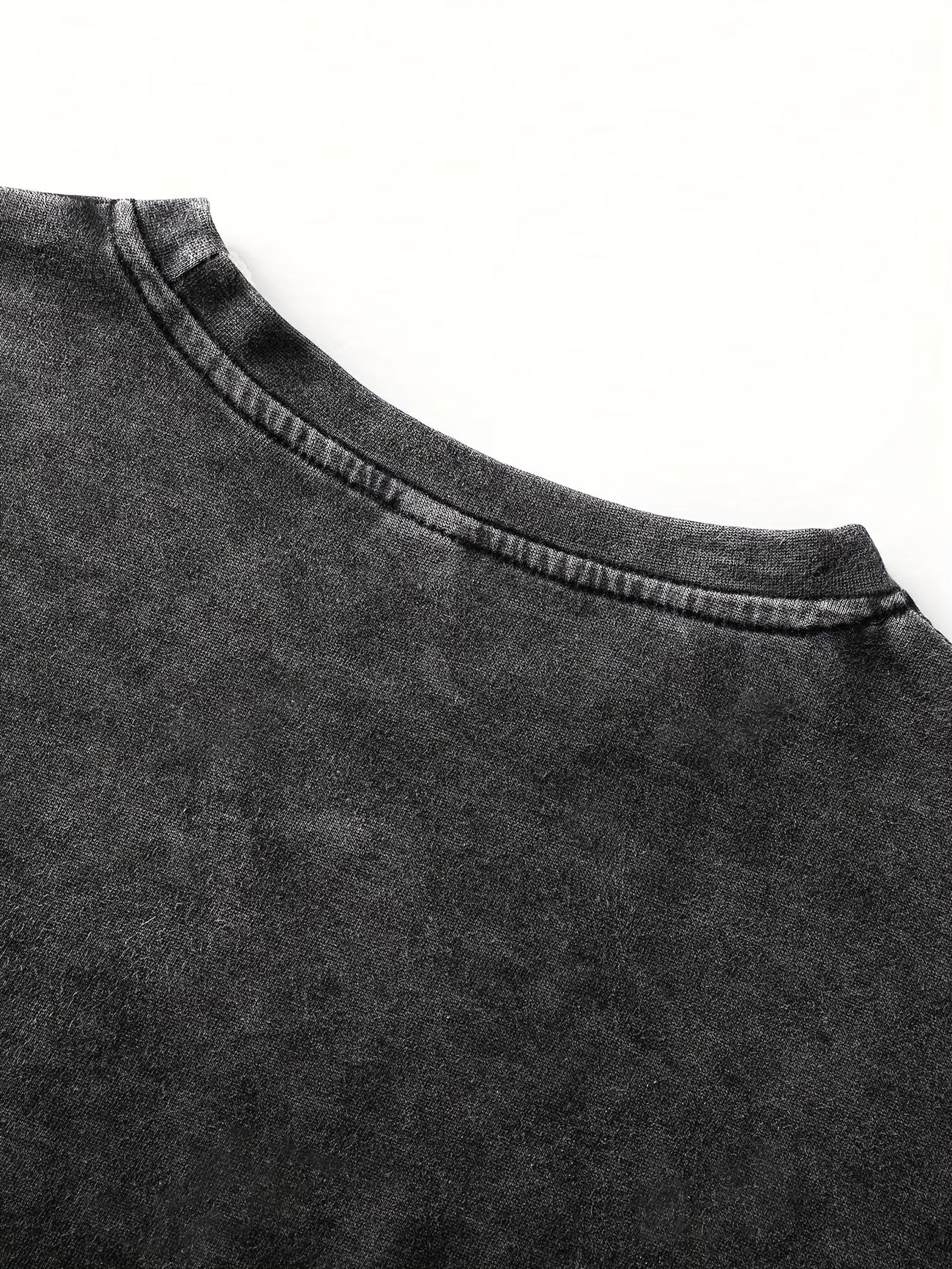 Happy Letter Print Washed T-Shirt